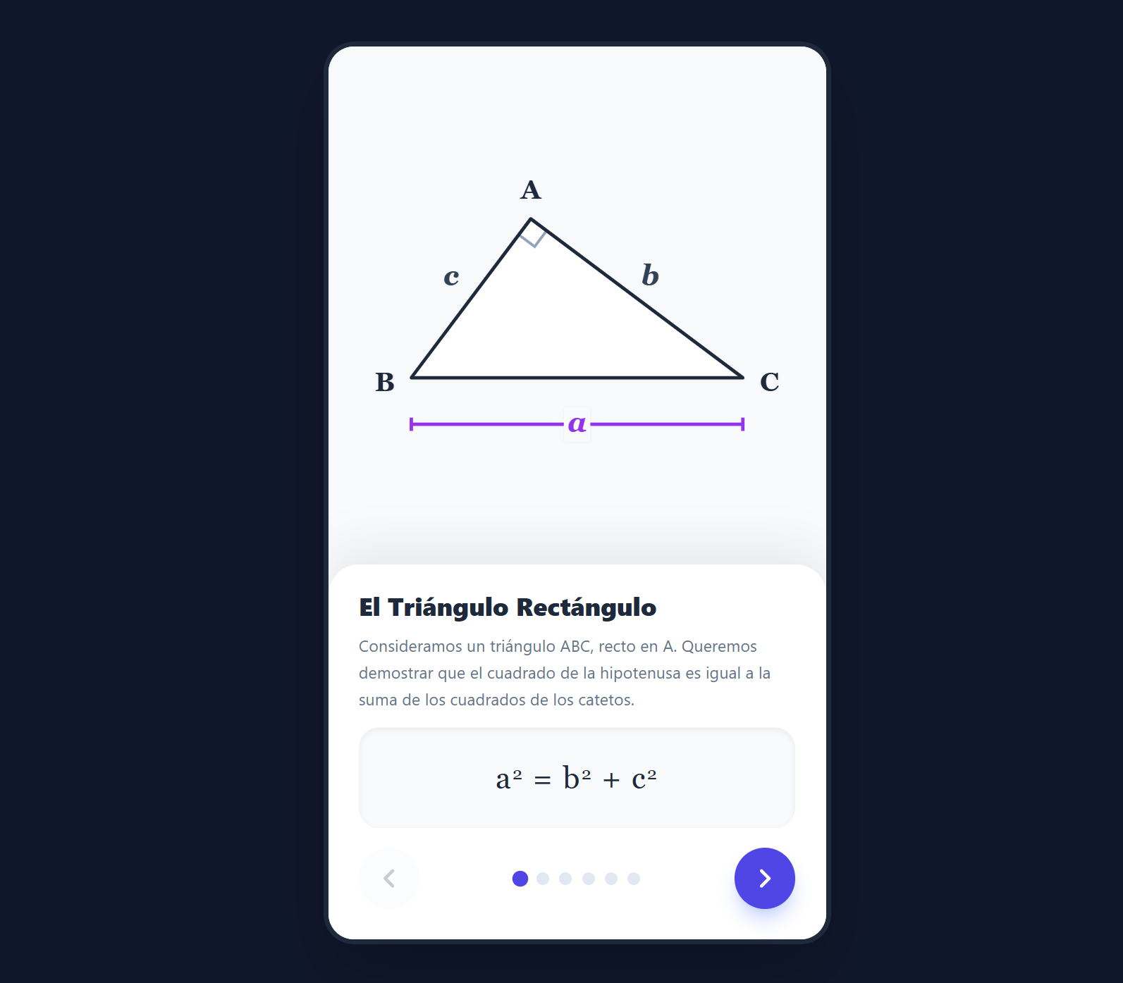 Teorema de Pitágoras: demostración